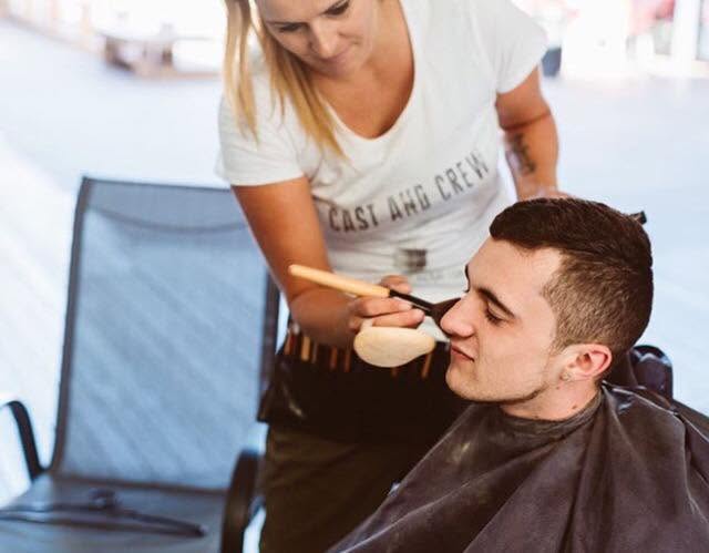 Stylist at work on a client at Loft Hair & Co, Matamata